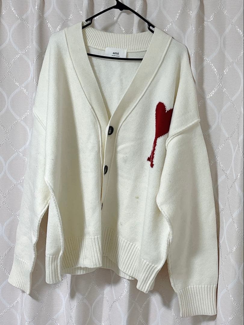 AMI Paris アミパリス カーディガン アイボリー ハートロゴ 正規品