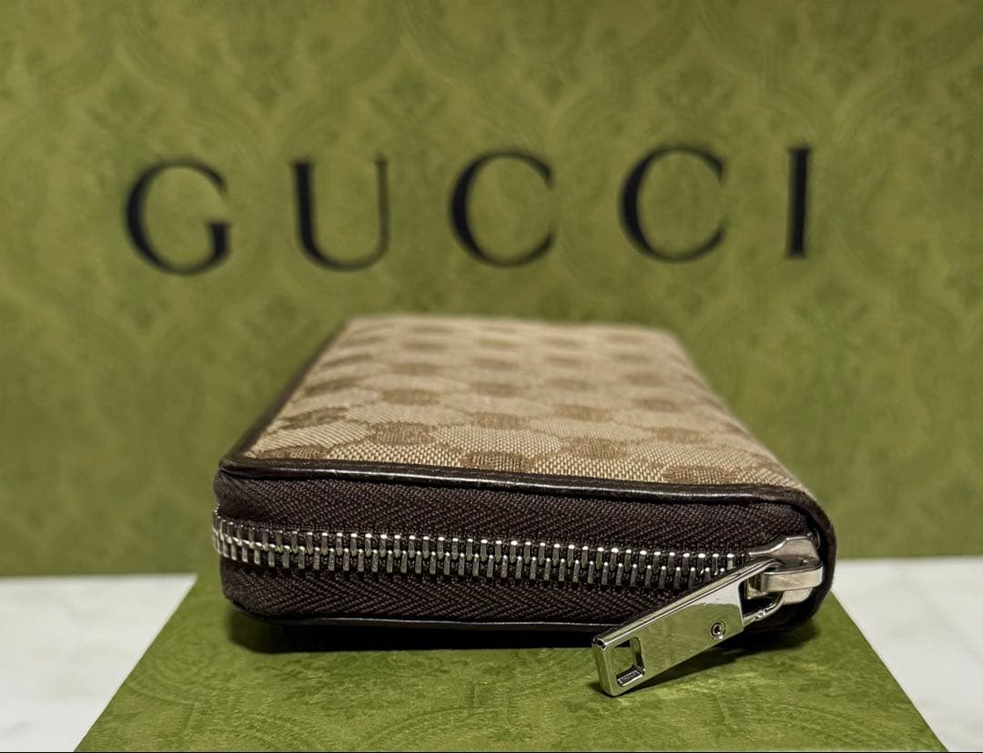 美品‼️ GUCCI 長財布 GGキャンバス ラウンドファスナー