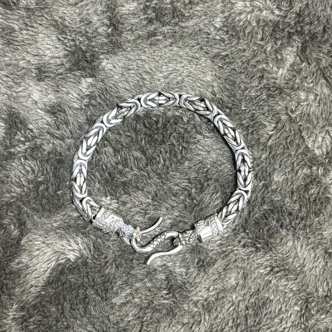 byzantine bali chain bracelet silver 刻印