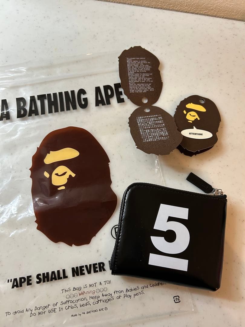 レア新品未使用‼️コムデギャルソン大阪BAPE L字型ミニ財布-コラボ&5周年ロゴ