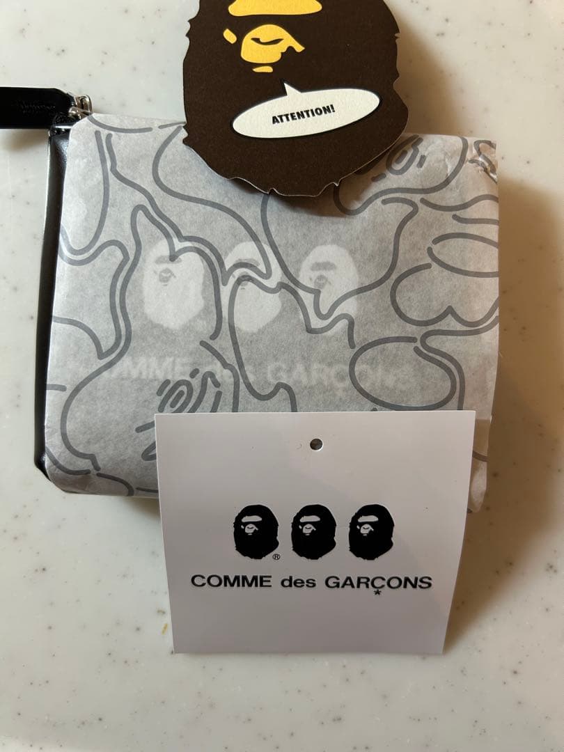 レア新品未使用‼️コムデギャルソン大阪BAPE L字型ミニ財布-コラボ&5周年ロゴ