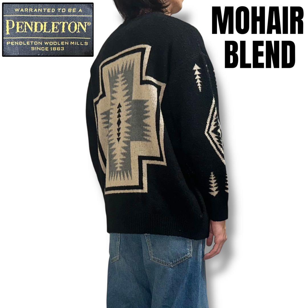 希少 PENDLETON ネイティブ柄 モヘア ブレンド カーディガン