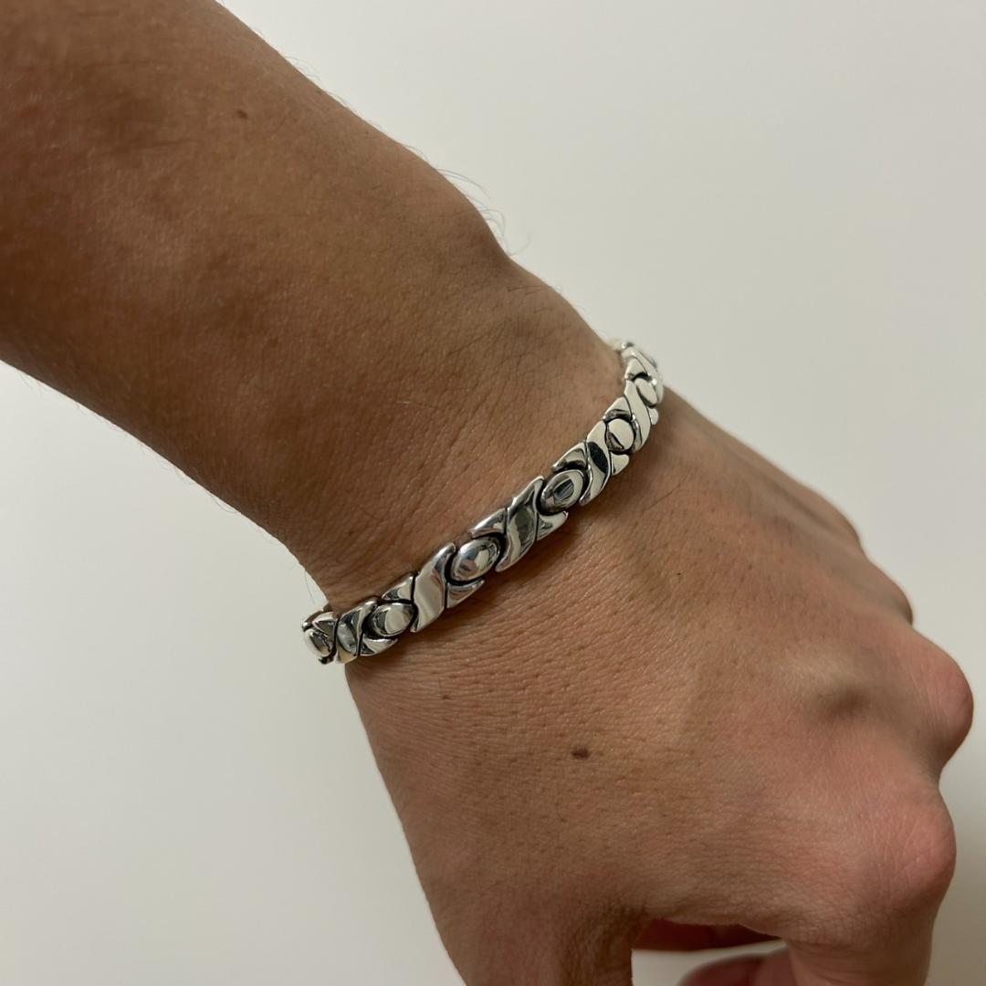 希少 メキシコ シルバー925 チェーンブレスレット タスコ メンズ　レディース