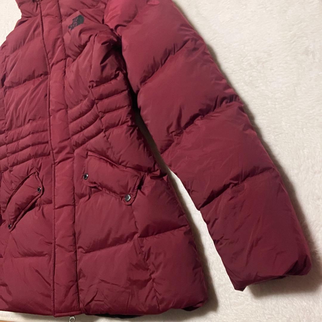 THE NORTH FACE ダウンジャケット M バーガンディ 羽毛 ハーフ丈
