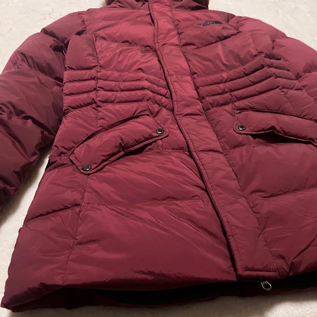 THE NORTH FACE ダウンジャケット M バーガンディ 羽毛 ハーフ丈