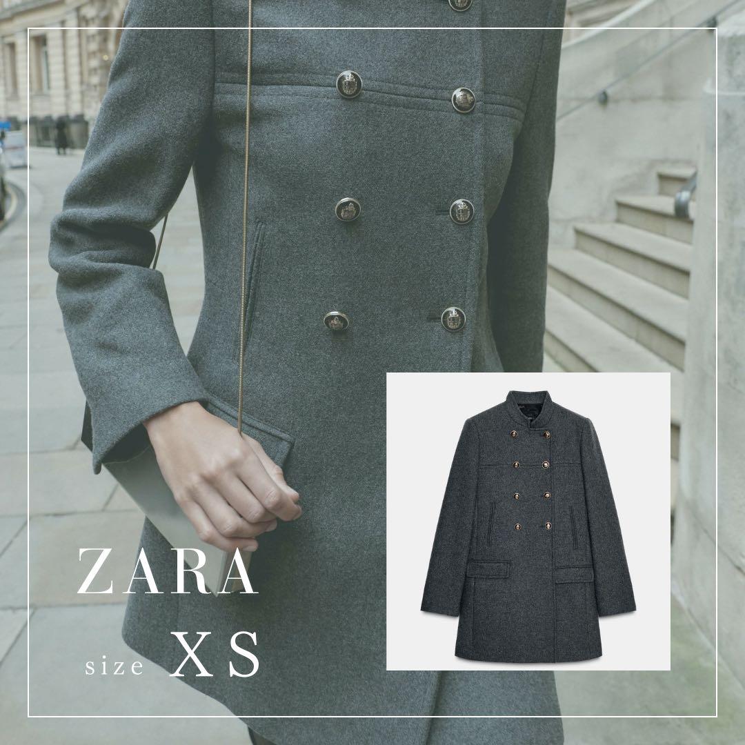 ZARA ウールダブルブレストコート XS