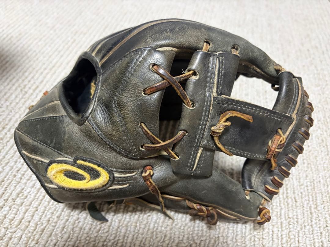 アシックス軟式野球グローブ 黒色 オーダーグローブ