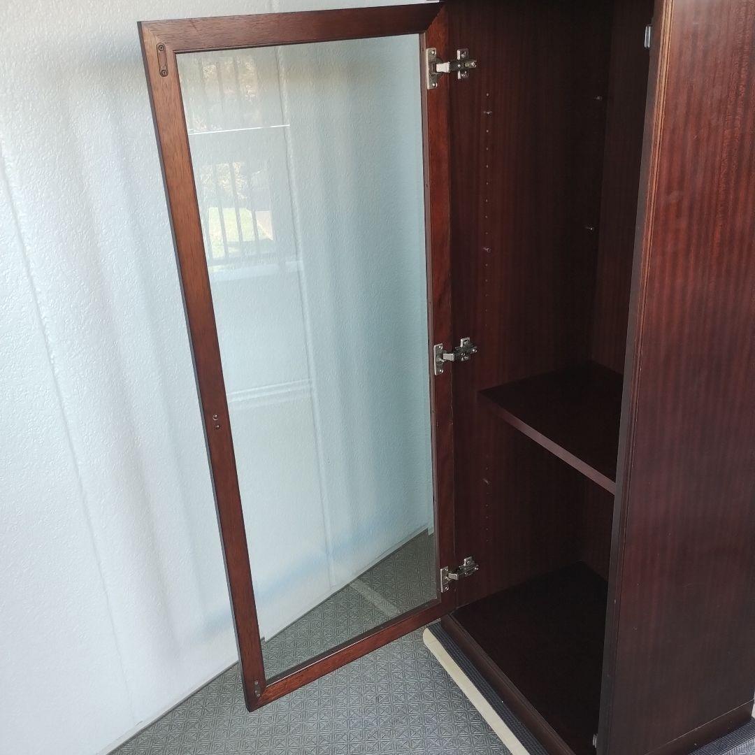 S*R様 ヤマハ　木製　面取ガラス扉　５段　キャビネット　ラック　シェルフ　US