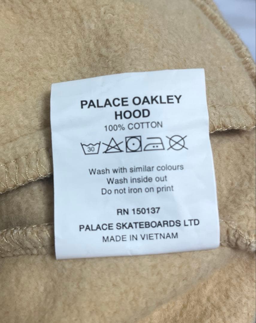 palace×Oakley コラボフーディ パーカー クリーム サンド Sサイズ