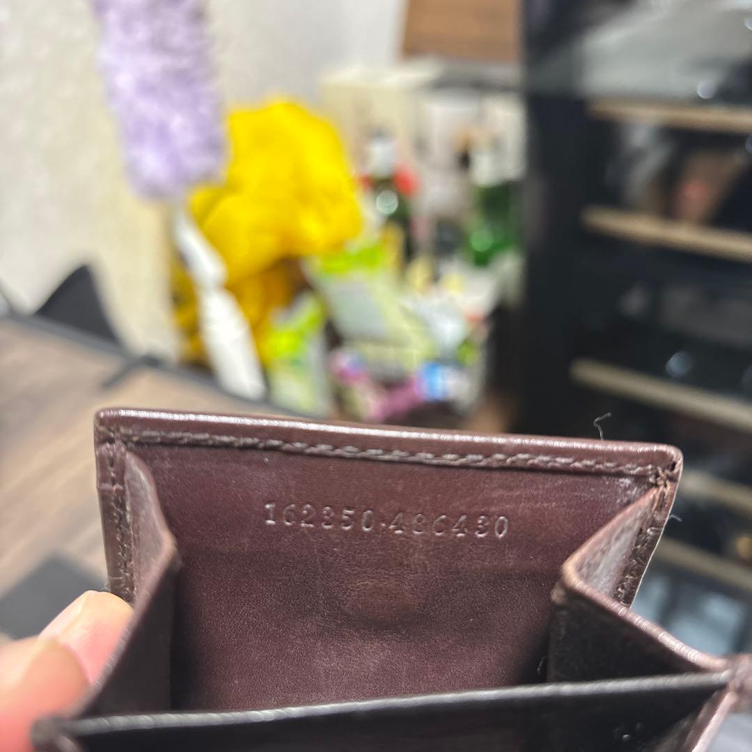 Gucci シマレザー　ケース　ブラウン