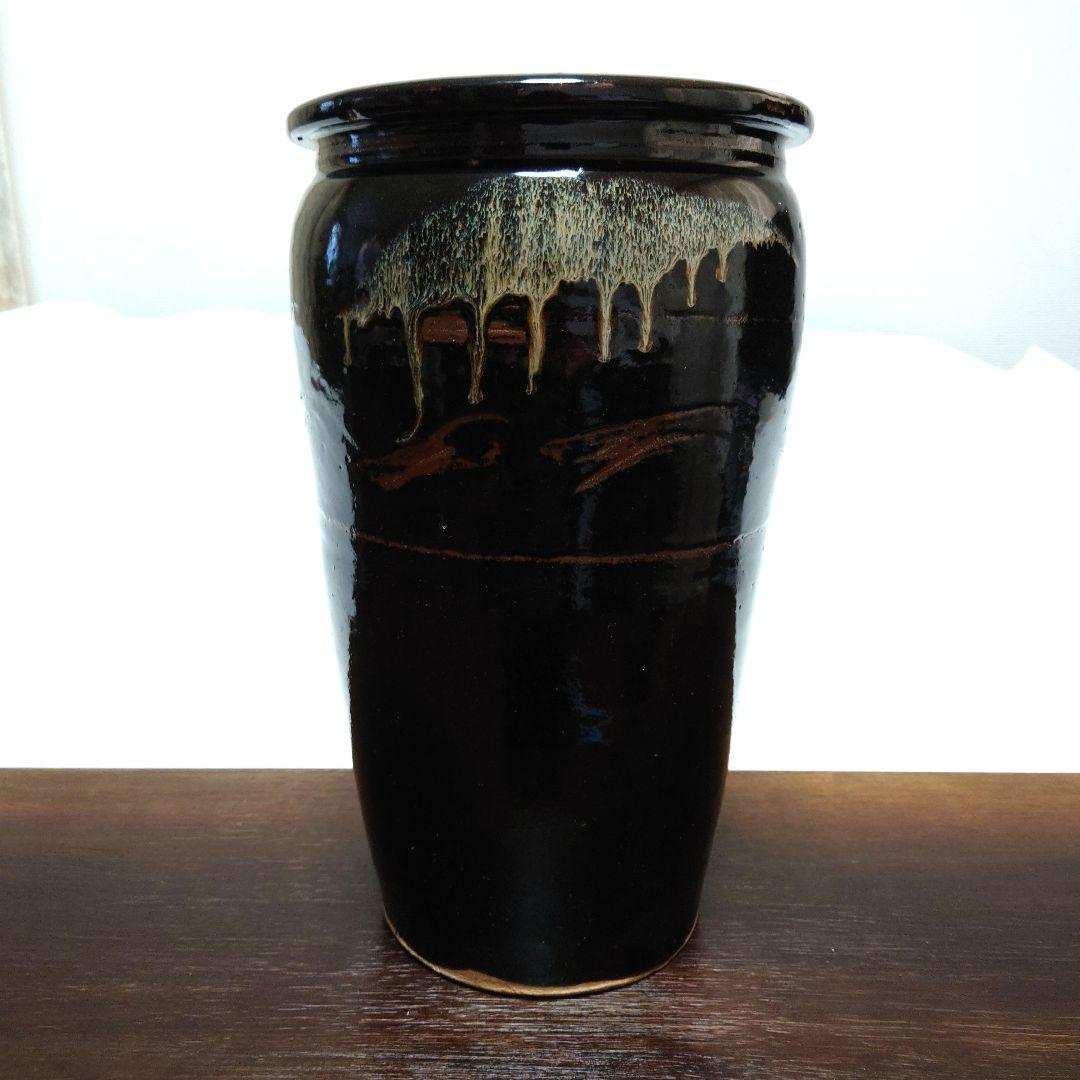 信楽焼き(有田焼？)　民芸風　和風傘立て　玄関収納　インテリア