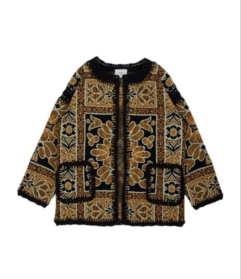 ジャケット・アウター Ameri vintage RUG PATTERN KNIT JACKET