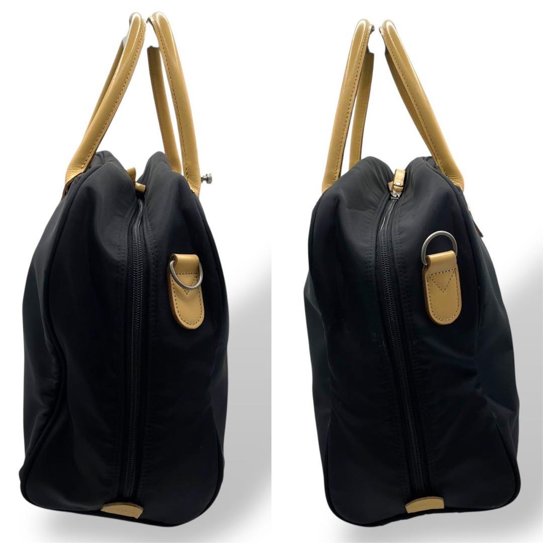 極美品　バーバリーゴルフ　ボストンバッグ　トートバッグ　ナイロン　レザー　黒