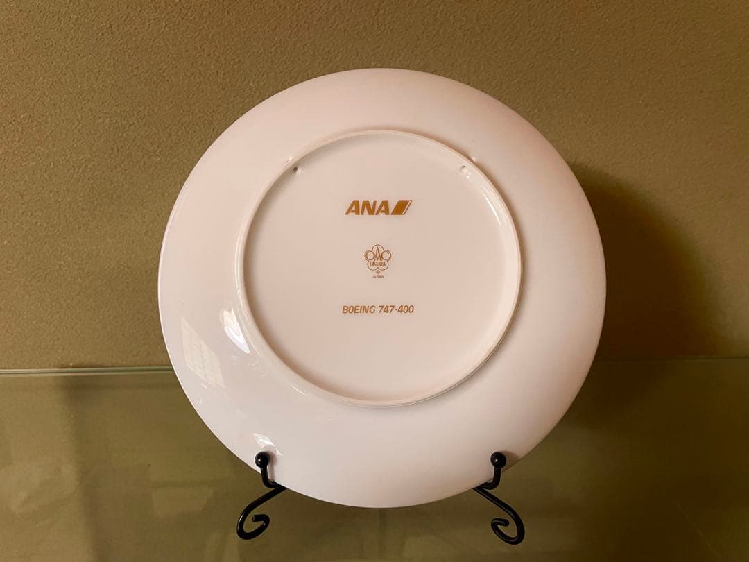 ANA 創立50周年 大倉陶園 コラボ ボーイング 747-400 記念プレート