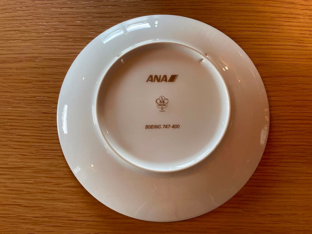 ANA 創立50周年 大倉陶園 コラボ ボーイング 747-400 記念プレート