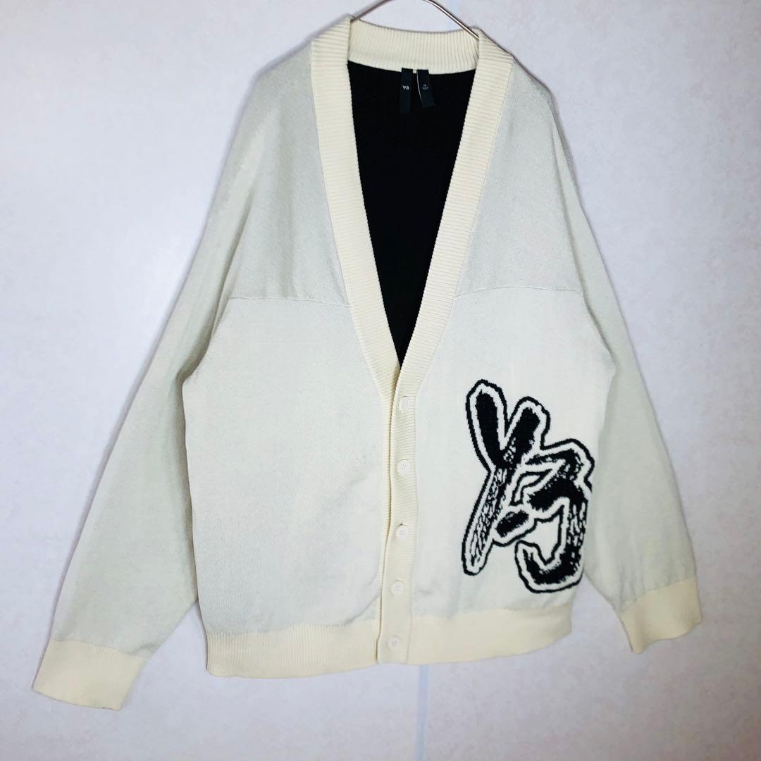 【厚手カーディガン】Y-3 デカロゴ オーバーサイズ ニット 入手困難 XL相当