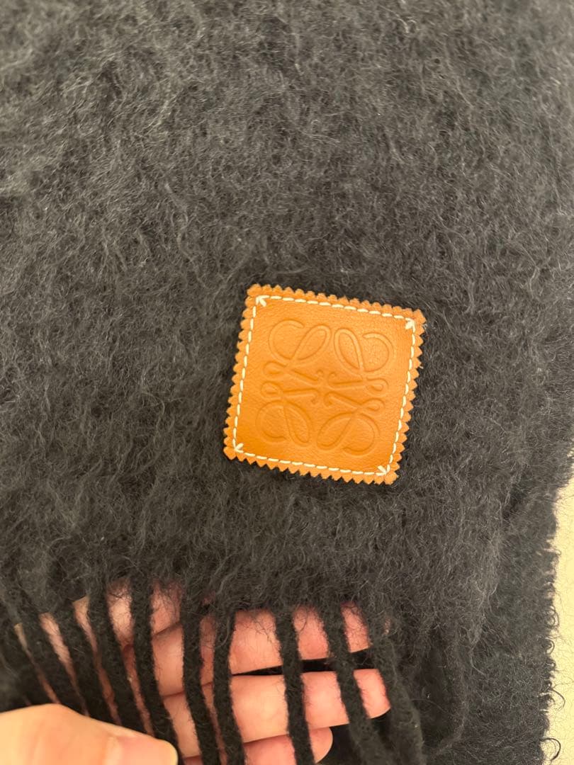 美品✨ LOEWE ブラック マフラー モヘア・ウール