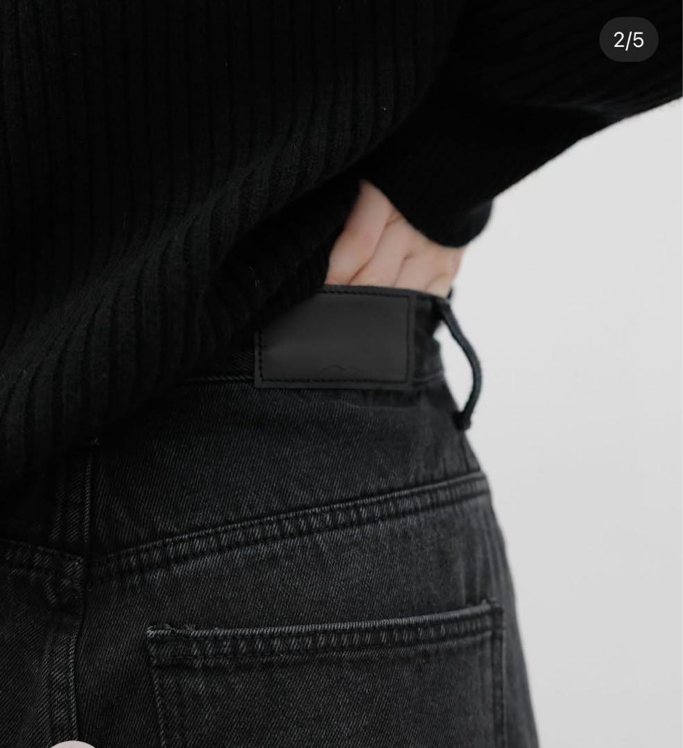 Na.e Wide Loose Jeans Black ナエ　Sロング丈