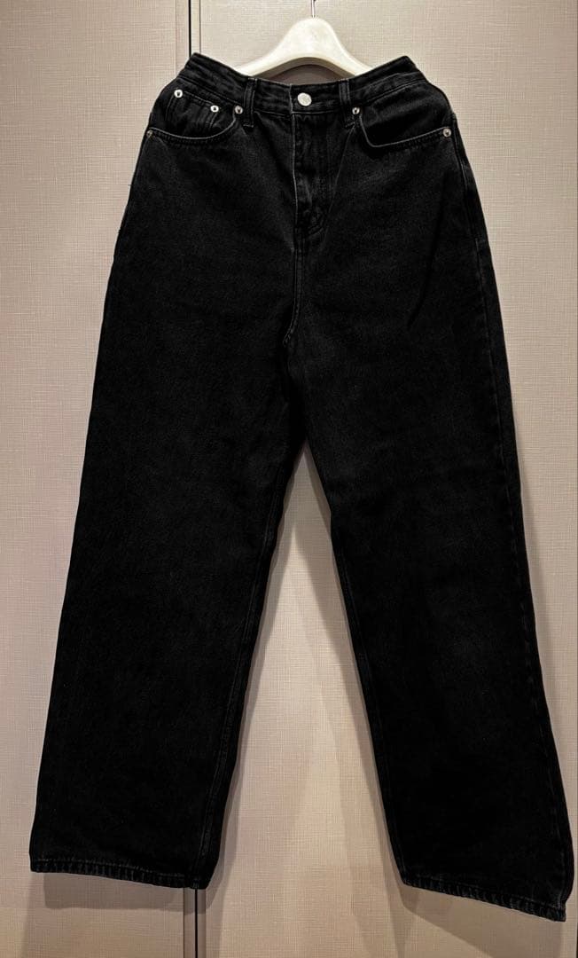 Na.e Wide Loose Jeans Black ナエ　Sロング丈