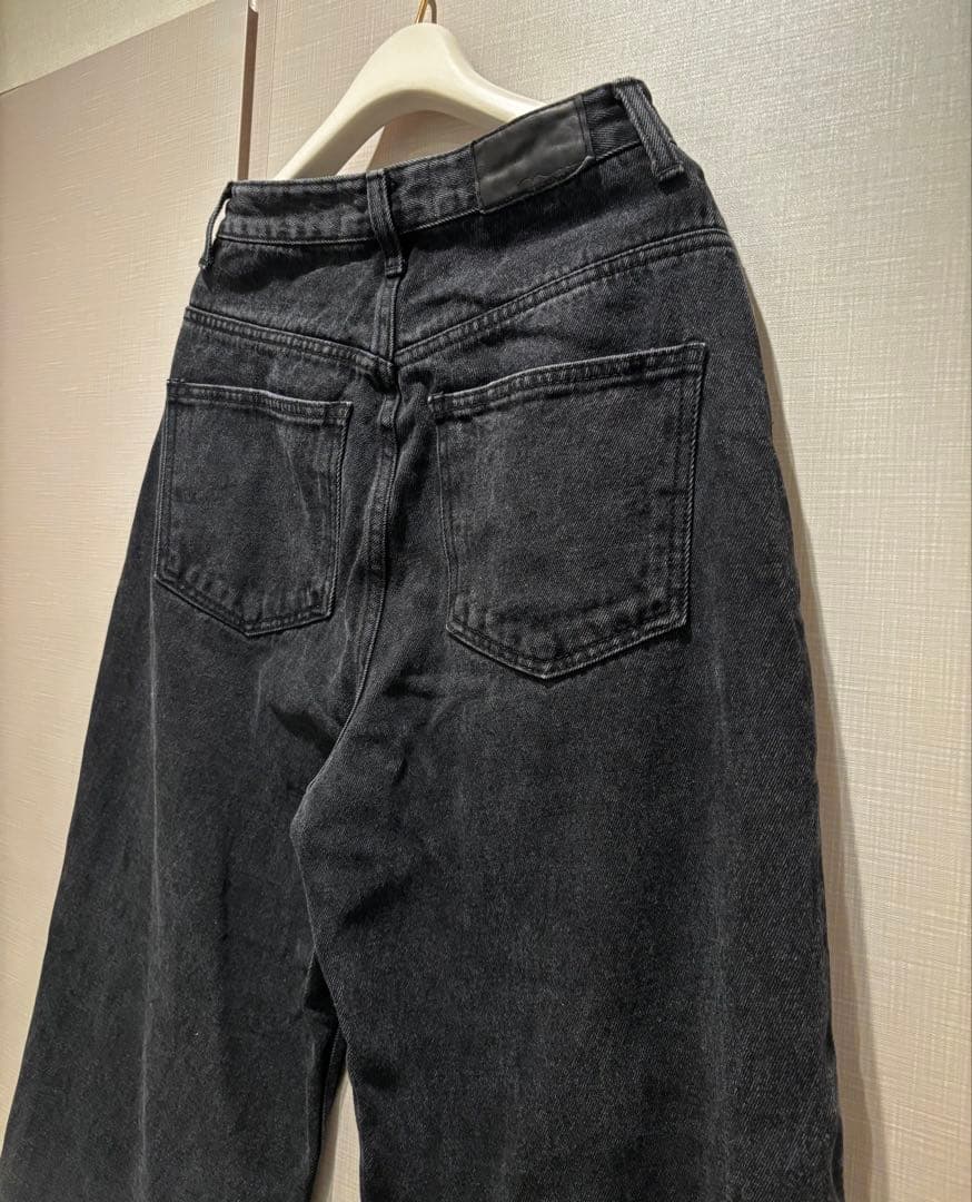 Na.e Wide Loose Jeans Black ナエ　Sロング丈