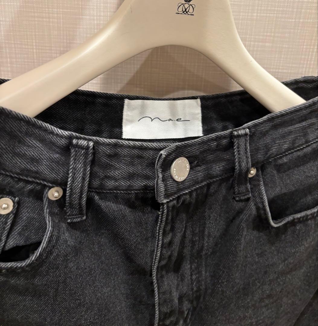 Na.e Wide Loose Jeans Black ナエ　Sロング丈