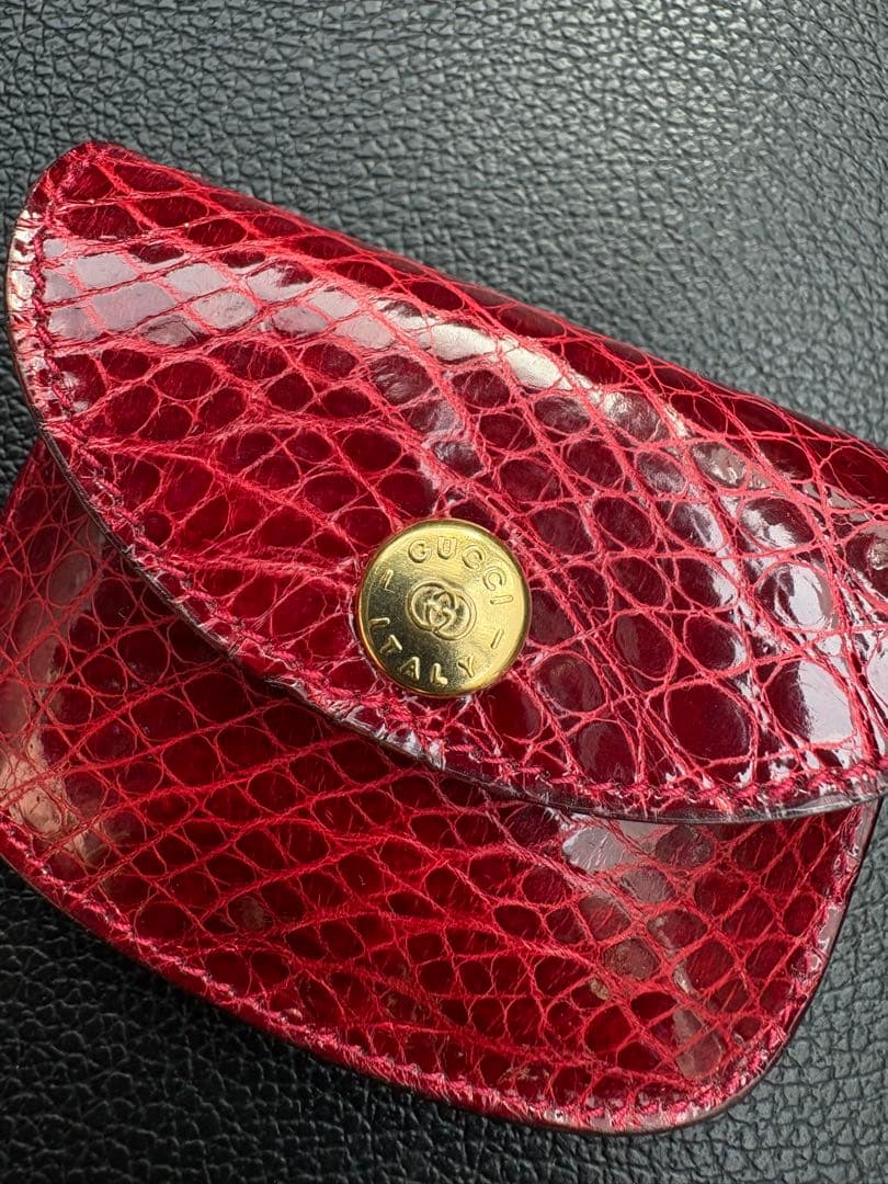 小物 OLD GUCCI Crocodile Leather Coin Case