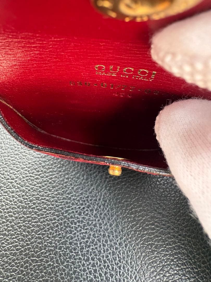 小物 OLD GUCCI Crocodile Leather Coin Case