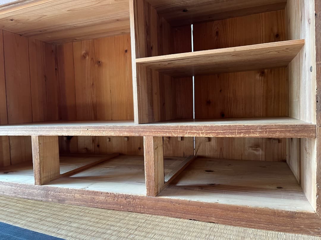 古道具 木製収納棚｜無垢材｜古民家｜昭和レトロ｜本棚・食器棚・展示棚
