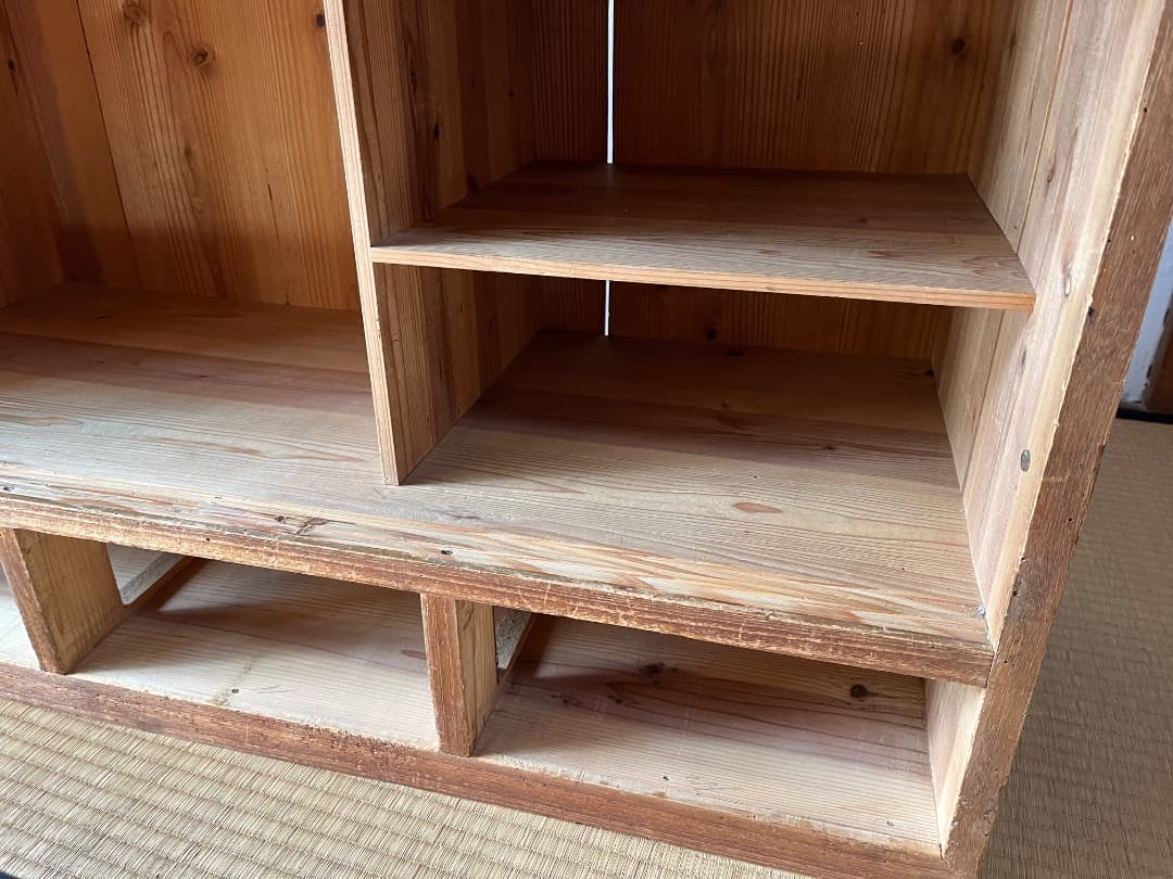 古道具 木製収納棚｜無垢材｜古民家｜昭和レトロ｜本棚・食器棚・展示棚