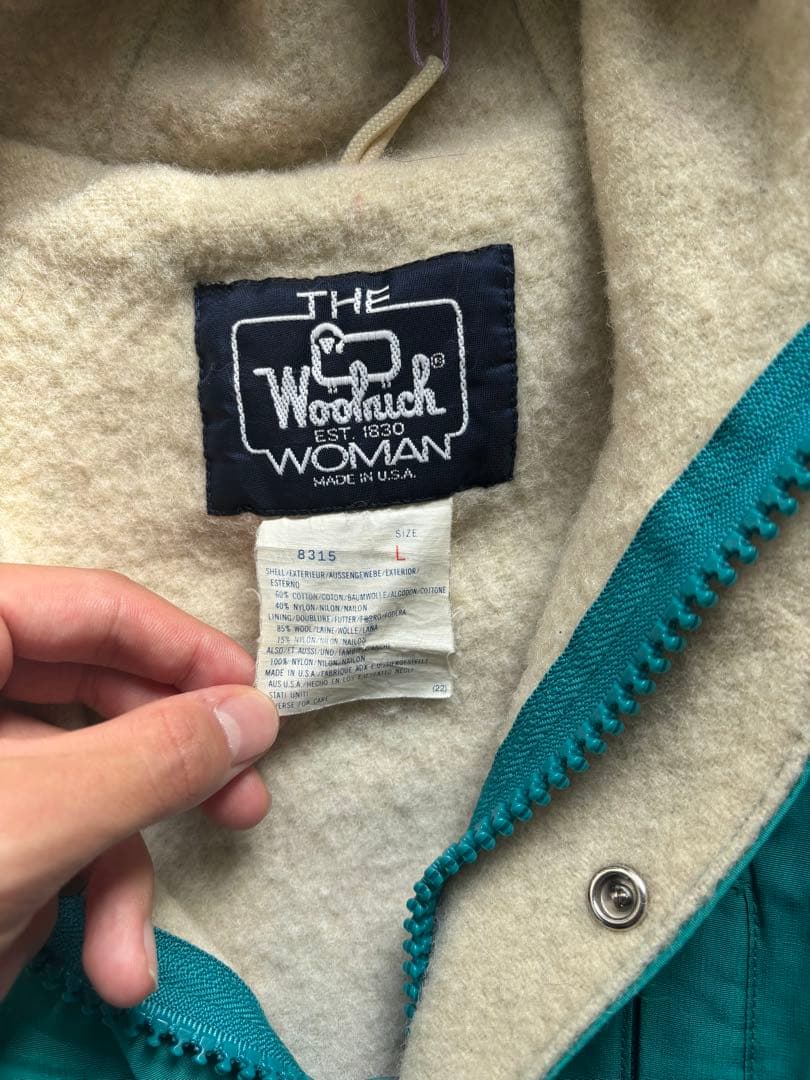 80s Woolrich ウールリッチ マウンテンパーカー ターコイズ USA製
