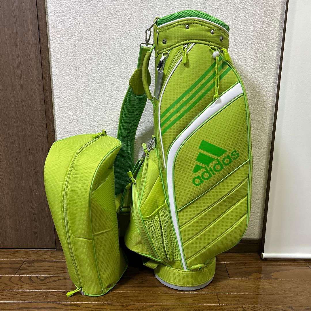 アディダス　レディースキャディバッグ　8.5型　グリーン系色