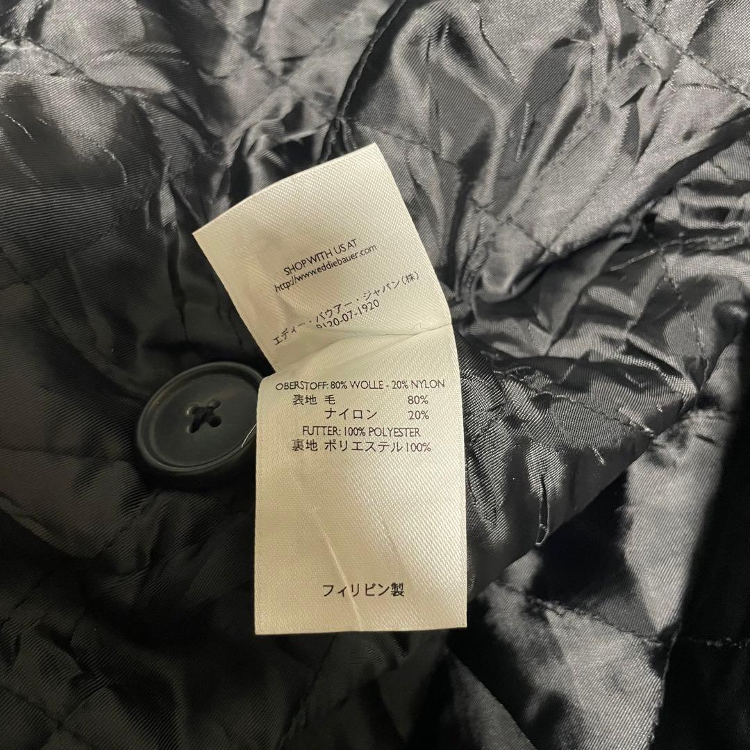 大きいサイズ【Eddie Bauer】ウールロングダブルチェスターコート 黒4L