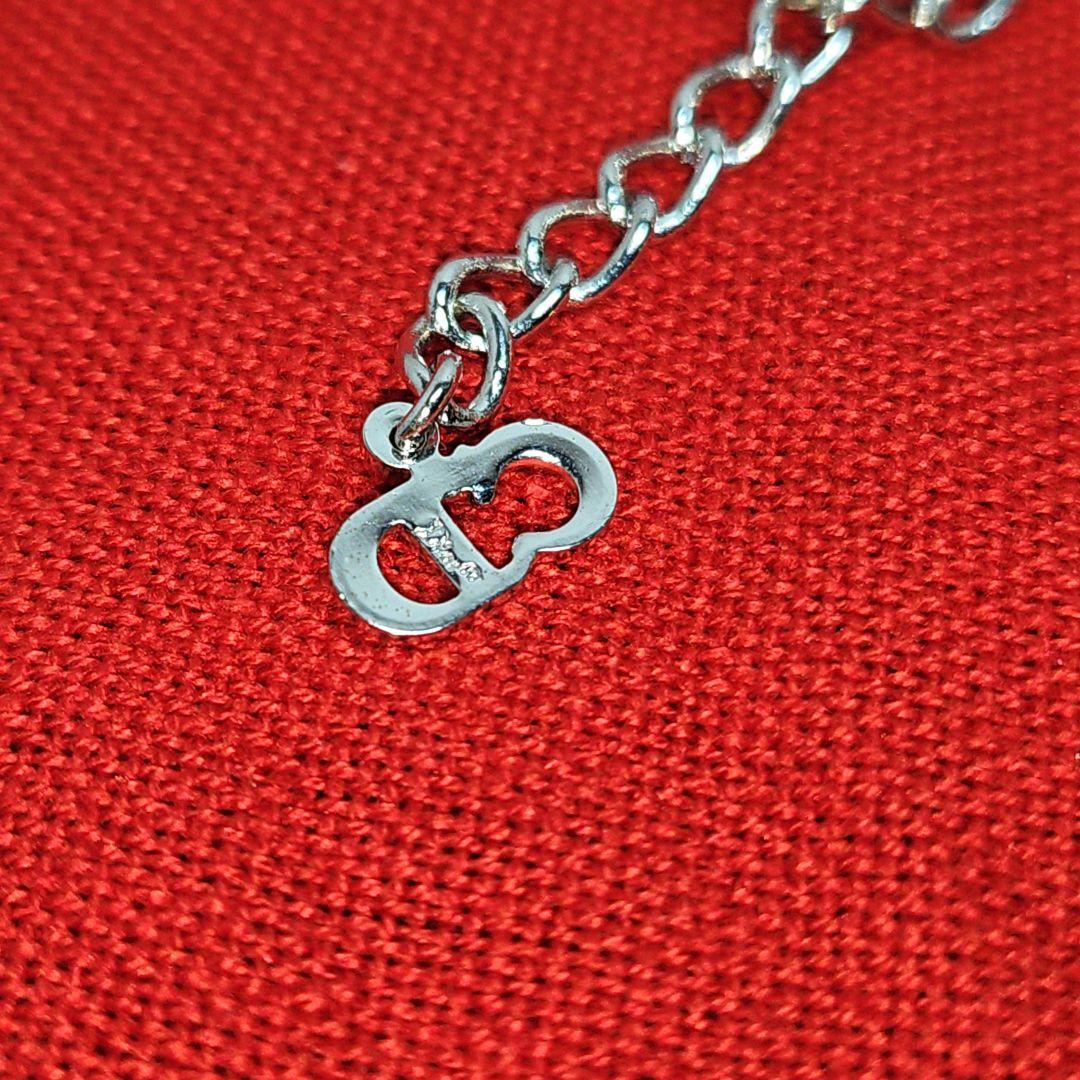 Christian Dior ラインストーン リーフモチーフ ブレスレット