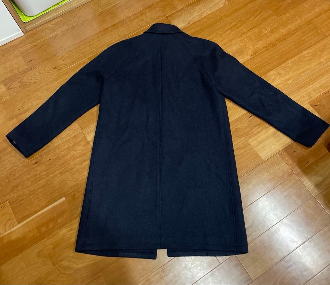 A.P.C. メンズ ステンカラーコート ネイビー Sサイズ　フランス製生地