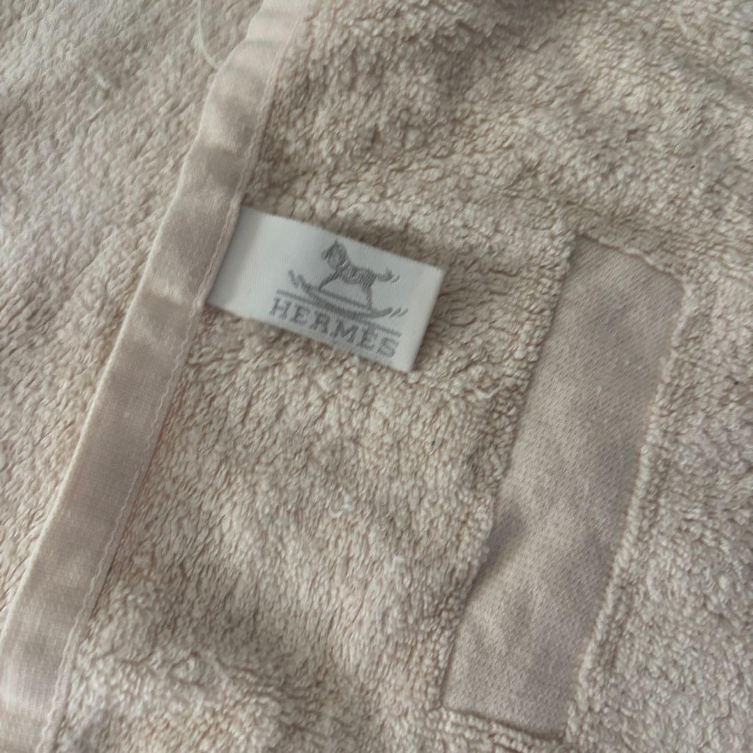【HERMES】エルメス　タオル生地　大判バスタオル　タオルケット　ブランケット