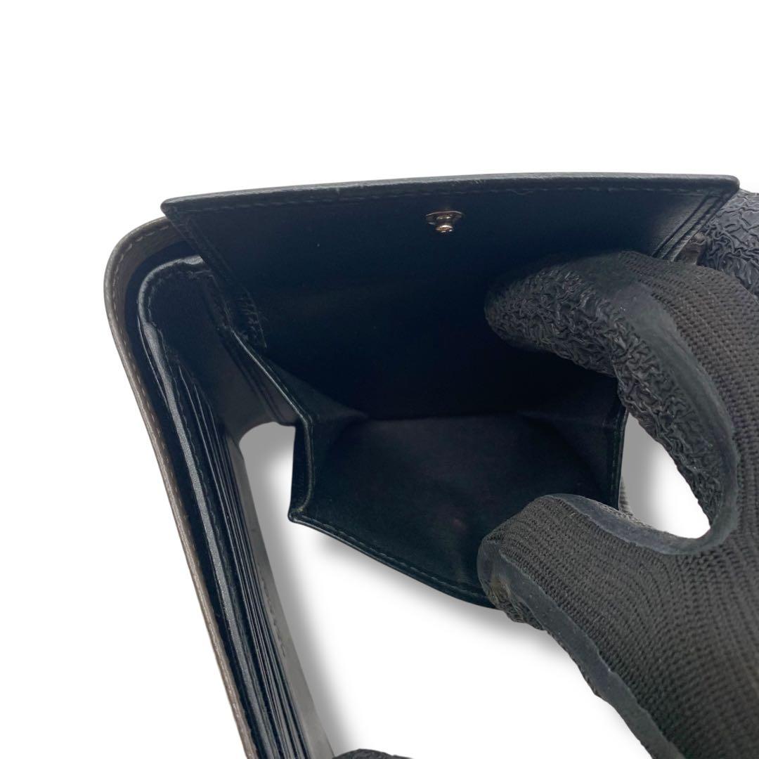 極美品　ブルガリ　折りたたみ　財布　レザー　ブラウン　黒