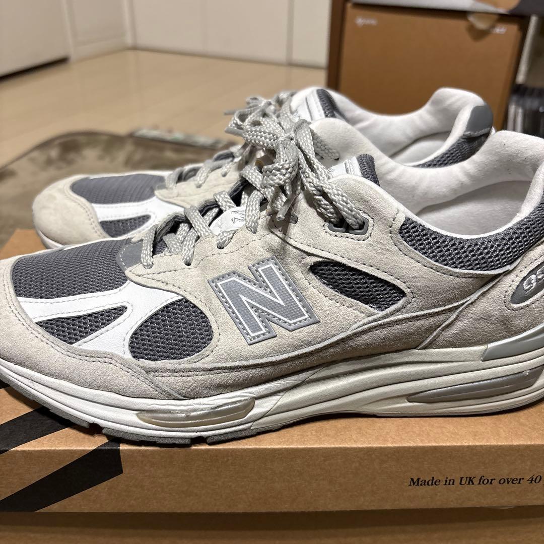 ニューバランス 991V2 U991LG2 ホワイト グレー 27.5 9.5
