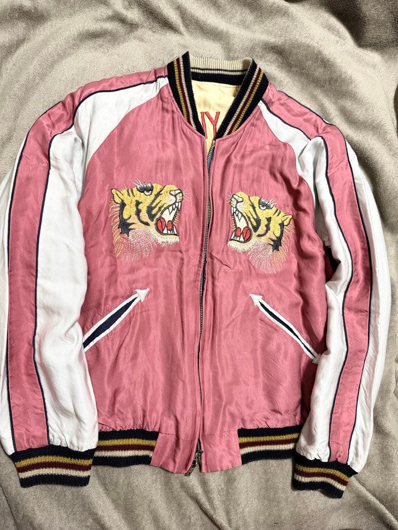 ２面用 テーラー東洋 虎 ライダース 日本限定スカジャン レーヨン unisex