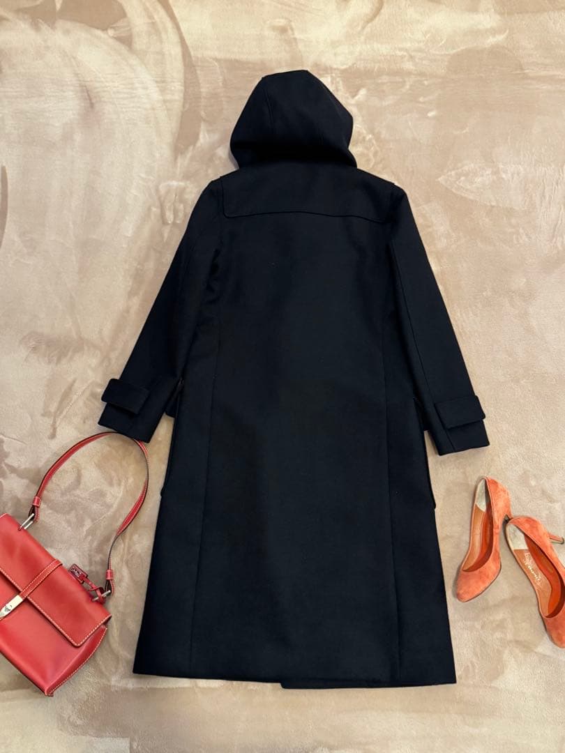 美品 08sircus カシミヤ混 大人 上質 ロングコート 牛革トグル黒 紺