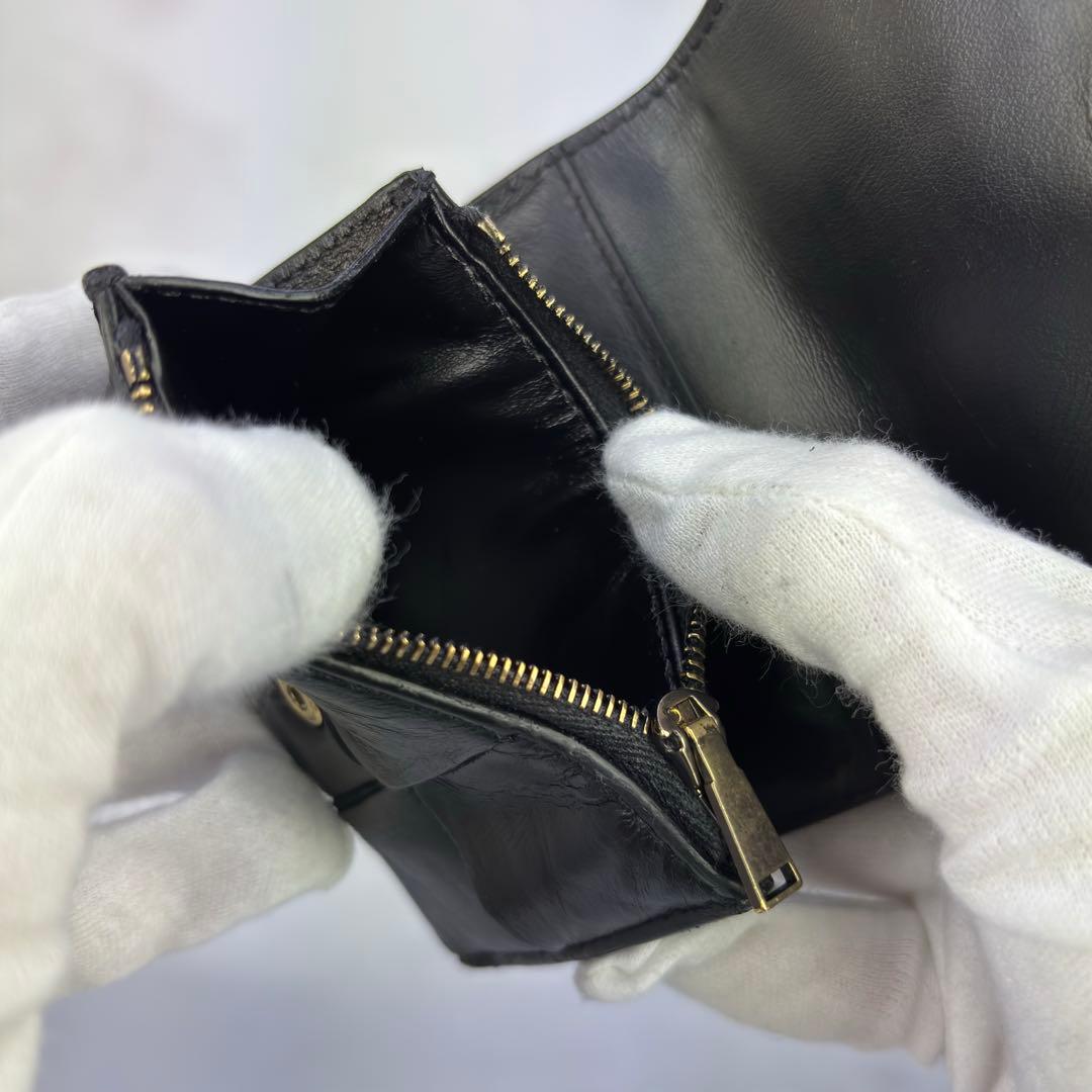 【正規品✨】BOTTEGA VENETA 三つ折り財布 ブラック