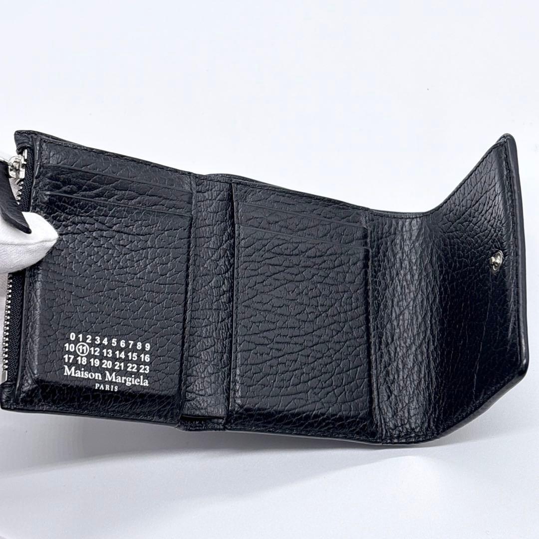メゾンマルジェラ　MaisonMargiela 三つ折り財布 4ステッチ　シボ革