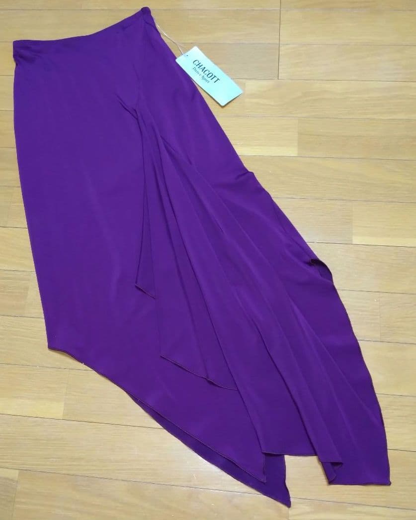 SALE☆チャコット　社交ダンス　パープル系 ドレープスカート 定価23100円