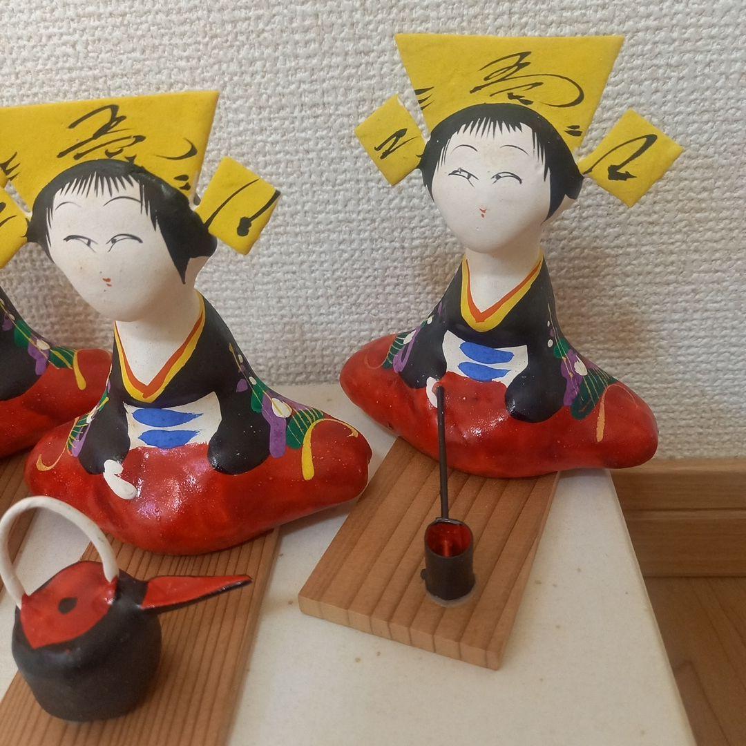 三春張子 雛人形 10体揃い 一式 張子 郷土玩具 ひな祭り 民芸人形