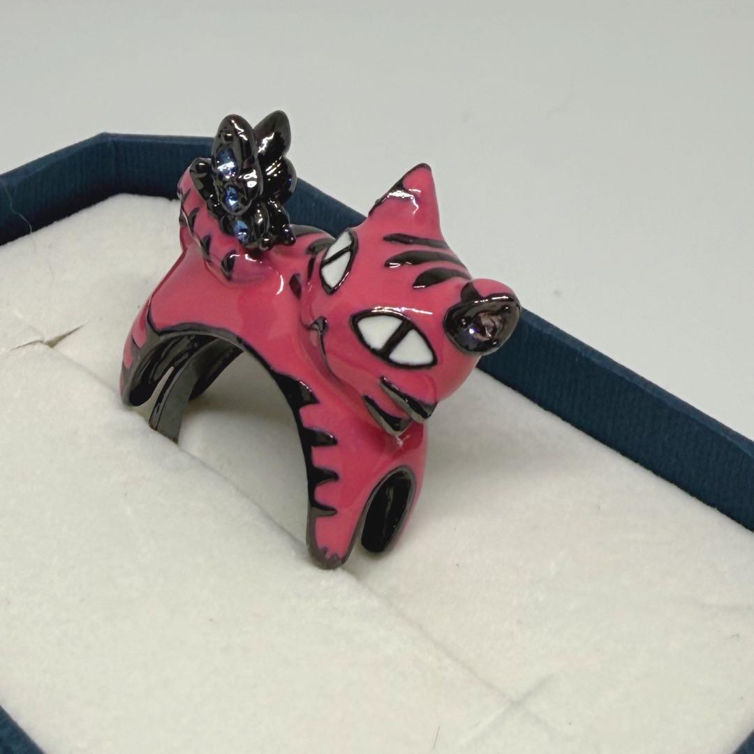 ANNA SUI 猫と蝶のリング アナスイ 猫と蝶々 動物指輪
