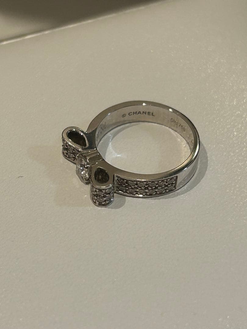 シャネル☆RUBAN WG/DIA0.20CT 2011年婚約指輪☆リボンリング