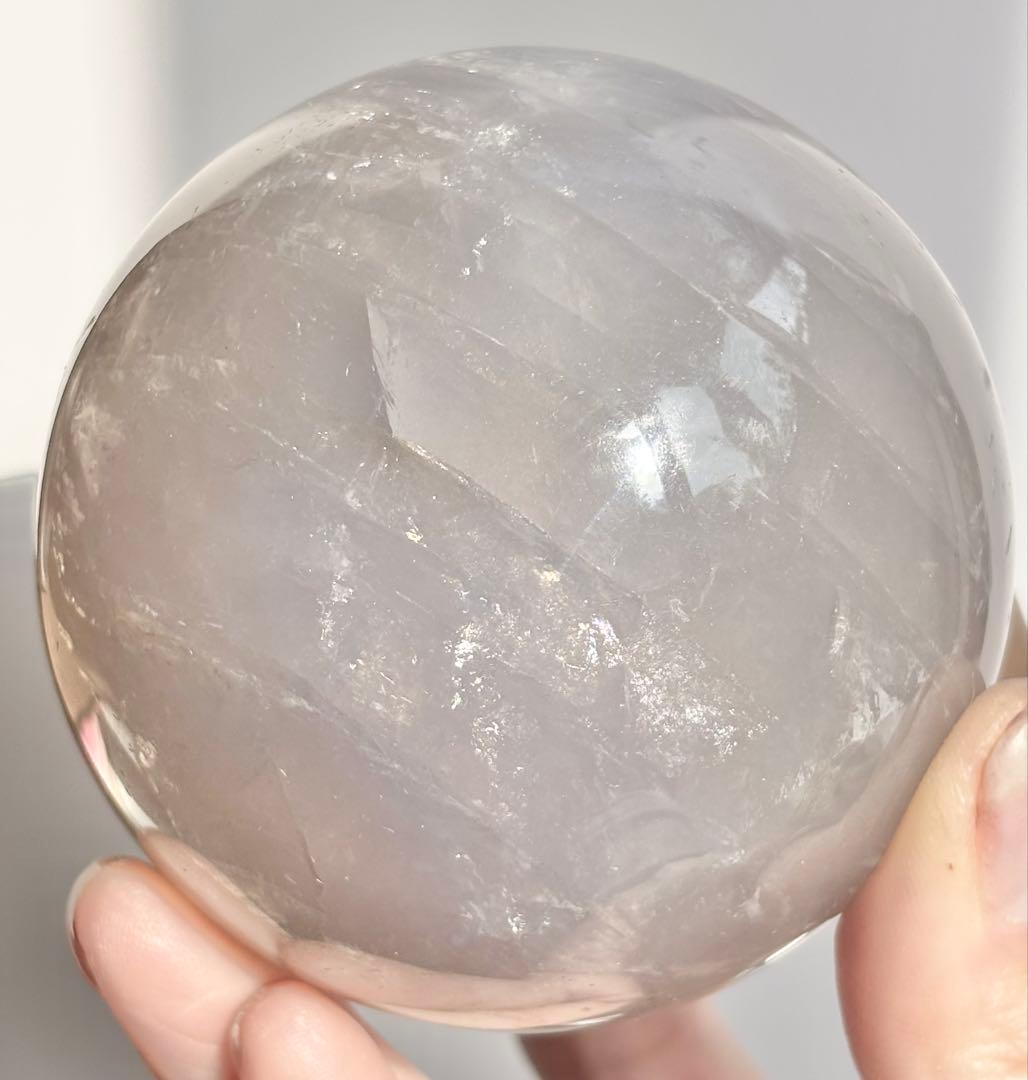 《高品質✰》ブルーローズクォーツ スフィア　丸玉　大玉　φ約7.2 光透過