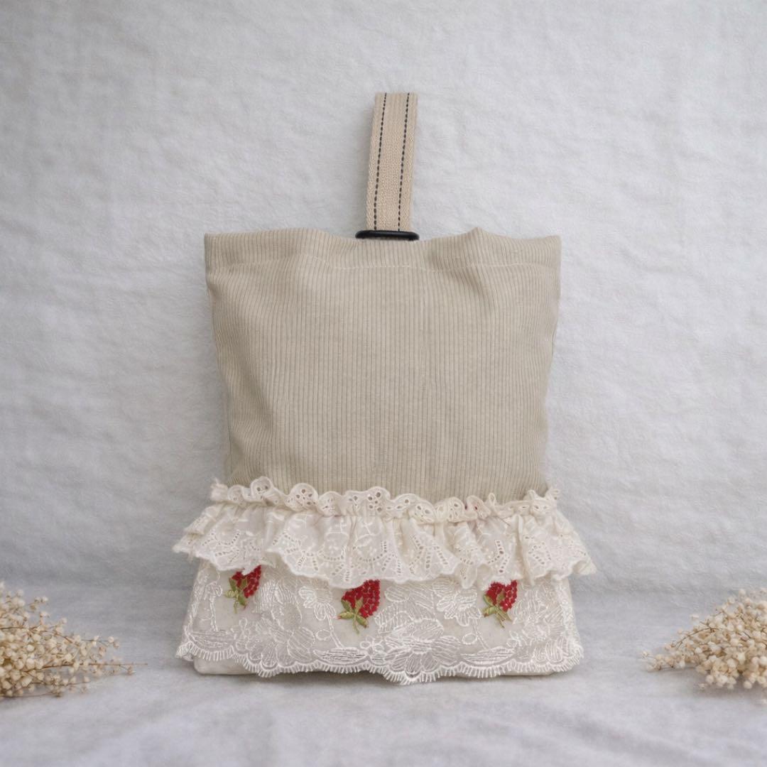 入園セット　トートバッグ　レッスンバッグ　上履き袋　体操着袋　巾着　いちご刺繍