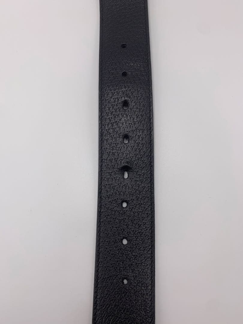 【美品】GUCCI グッチ　ダブルG ワイド ベルト ブラック　シルバー P55