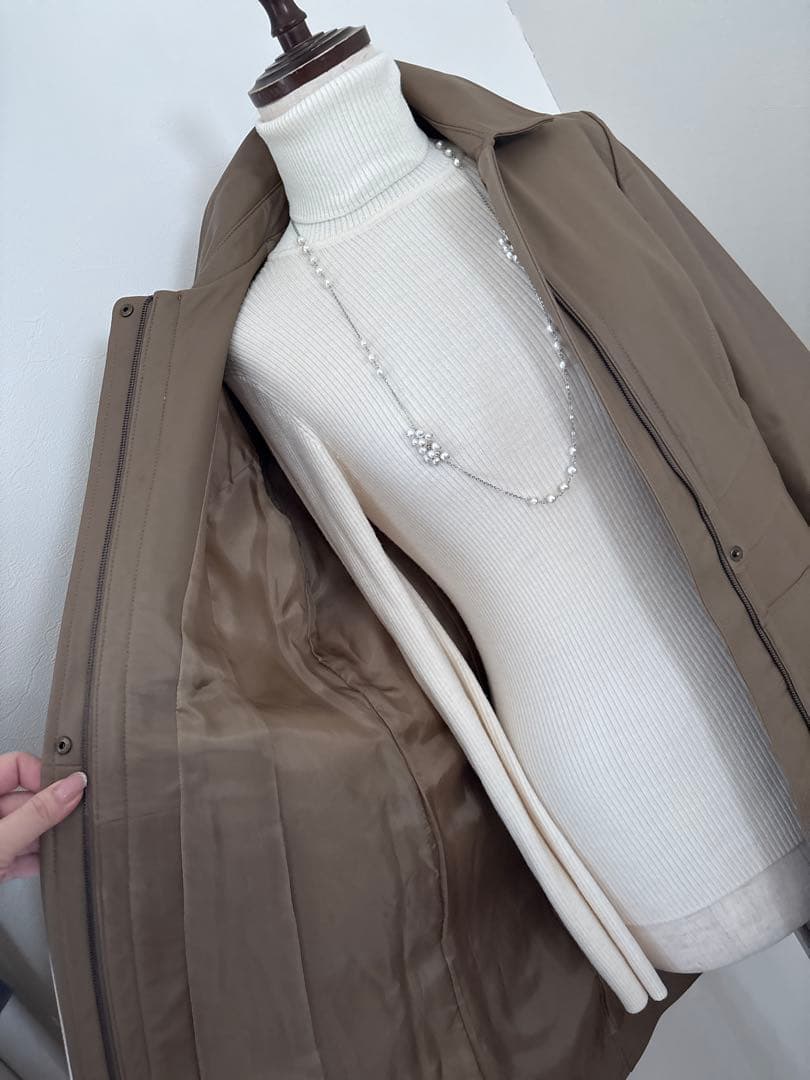 【美品】レリアン　ロシャス　ラムレザー　レザー　コート　高級　ブラウン　9号