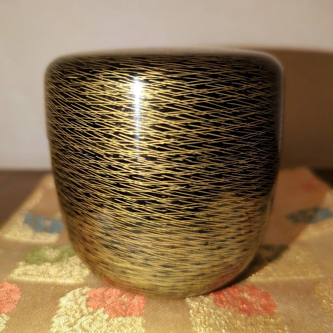 【特価！】【茶道具】棗 松葉沈金　輪島塗　 加門彰作　共箱